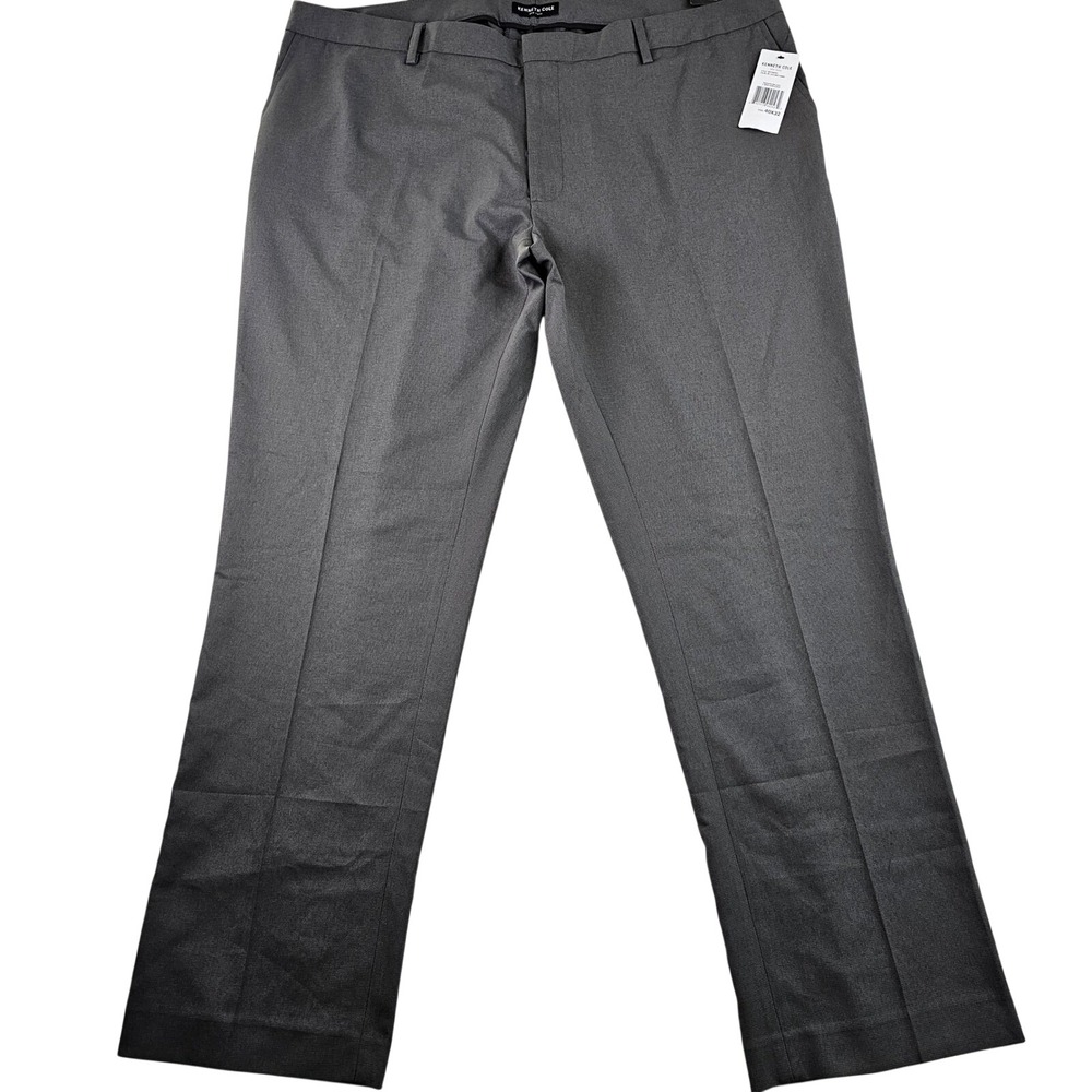 Kenneth Cole‎ New York Dress Pants Men's Size 40x32 Ash Gray Stretch Flat Front